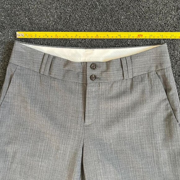 Wool Grey Pinstripe Tailored Wide Leg Trousers Pants - Picture 6 of 8